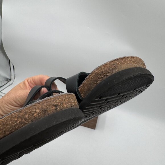 Helen Toe Loop Sandal woman’s size 39 8.5 - 9 Black Leather Comfort Sandal - Picture 12 of 13